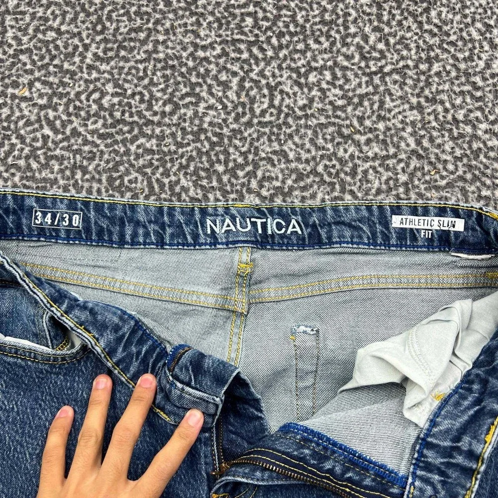 Nautica Athletic Slim Fit Jeans Men 36x30 Blue Denim Medium Wash 5 Pocket